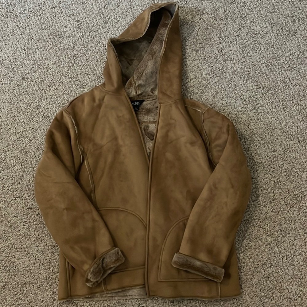 Aeros XL Faux Suede and Faux Fur Lined Coat